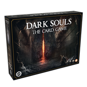 Dark Souls: The Card Game - The Card Game box with dark, eerie cavern art and a glowing vertical crack of light.
