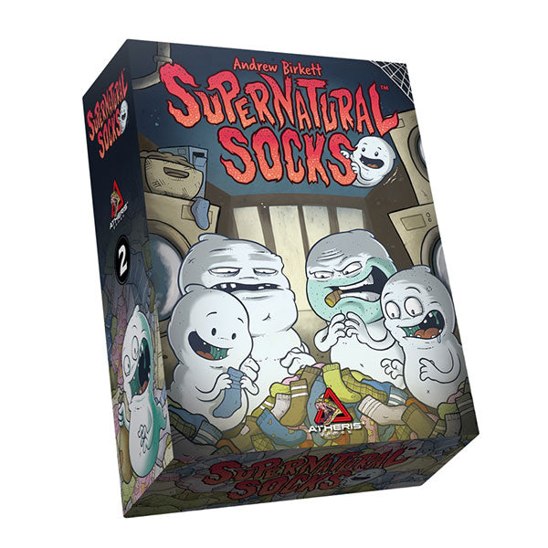 Supernatural Socks (PREORDER) - Box of Supernatural Socks featuring cartoon ghost characters in white with colorful accents on a dark background.