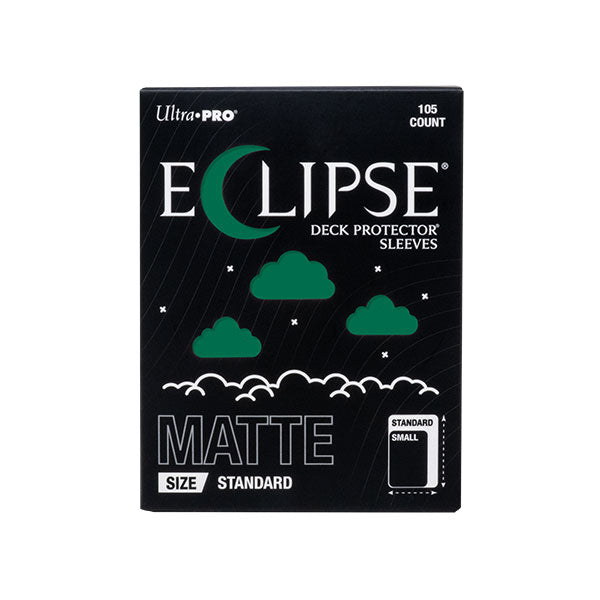 Ultra Pro Eclipse Matte Deck Protectors: Forest Green - Black rectangular box with white and green text labeled Ultra Pro Eclipse Matte Deck Protector Sleeves, featuring forest.