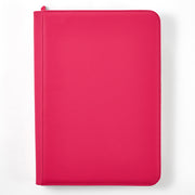 Arcane Fortress 9-Pocket Zippered Binder: Solid Color - Pink - Bright pink zippered binder with smooth finish and rounded edges, designed for organizing documents.