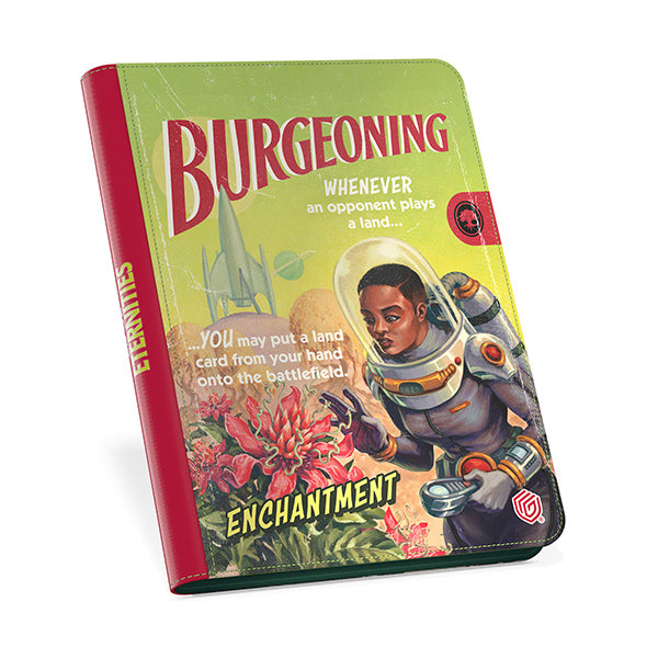 Ultimate Guard 18-Pocket Zipfolio: Magic the Gathering: Edge of Eternities - Burgeoning - Compact card binder with colorful "Burgeoning" Magic the Gathering artwork, red spine, and zip closure.