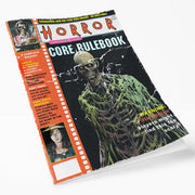 Horror Core Rulebook: Can You See Them? Edition (PREORDER) - Horror Core Rulebook with a decayed zombie covered in green slime on the black cover and orange spine with text and.