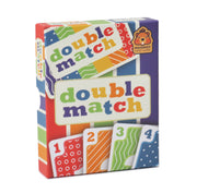 double match - Colorful card game box labeled double match with numbered cards 1 to 4 featuring simple patterns in red, orange, green, and.