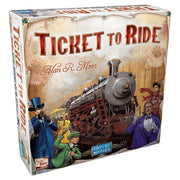 Ticket to Ride - Ticket to Ride board game box with vintage train illustration and diverse characters in period clothing.