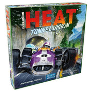 Heat: Tunnel Vision Expansion - Square board game box titled "HEAT Tunnel Vision Expansion" with an illustration of a vintage purple race car speeding.