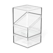 Ultimate Guard Boulder'n'Tray 100+ Clear - Clear rectangular deck box with separate bottom tray, made from transparent plastic.