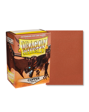 Dragon Shield 100ct Box - Matte Copper - Dragon Shield 100 matte copper card sleeves with packaging box featuring dragon artwork and orange-brown matte finish sleeves.
