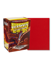 Dragon Shield 100ct Box - Matte Crimson - Dragon Shield 100ct box with matte crimson card sleeves and dragon-themed packaging.