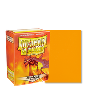 Dragon Shield 100ct Box - Matte Orange - Dragon Shield 100ct box with orange matte card sleeves and fiery dragon artwork on the packaging.