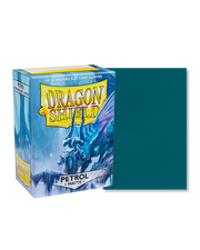 Dragon Shield 100ct Box - Matte Petrol - Dragon Shield Matte Petrol card sleeves box with blue dragon artwork and 100 count label.