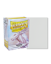 Dragon Shield 100ct Box - Matte White - Dragon Shield 100ct box of matte white card sleeves with dragon artwork on packaging.