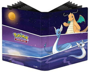 Ultra Pro Pokémon 9-Pocket Portfolio - Starry Dragonite (PREORDER) - Black 9-pocket card binder featuring Dragonite and two Dragonair under a starry night sky with a glowing moon.