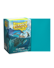 Dragon Shield Dual Sleeves 100ct Box - Matte Glacier - Matte glacier blue Dragon Shield dual card sleeves with box packaging showing dragon artwork.