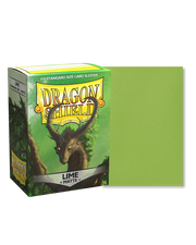 Dragon Shield 100ct Box - Matte Lime - Matte lime green Dragon Shield 100ct card sleeves box with stag artwork on front.