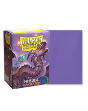 Dragon Shield 100ct Box - Matte Nebula - Dragon Shield 100ct Matte Nebula card sleeves box with purple and blue cosmic design and a dragon illustration.