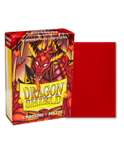 Dragon Shield Japanese Size 60ct Box - Matte Crimson - Dragon Shield Japanese Size 60ct Box with matte crimson card sleeve and red dragon artwork on packaging.