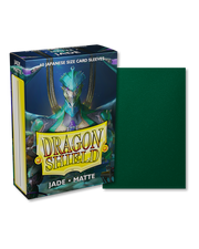 Dragon Shield Japanese Size 60ct Box - Matte Jade - Dragon Shield Japanese Size 60ct box with matte jade green card sleeves and dragon artwork on packaging.