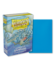 Dragon Shield Japanese Size 60ct Box - Matte Sapphire - Dragon Shield Japanese size 60ct box with blue matte card sleeves and dragon artwork on packaging.