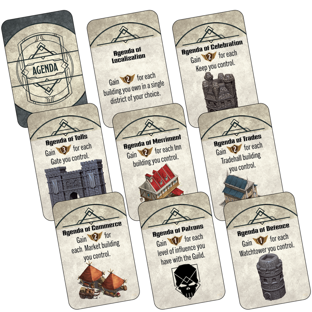 Dungeons & Dragons: Builders of Baldur's Gate - Builders of Baldur's Gate featuring parchment-style background, black text, and icons representing game resources and.