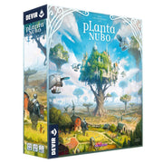 Planta Nubo - Planta Nubo strategy board game box with whimsical floating islands and a large tree at the center under a blue sky.