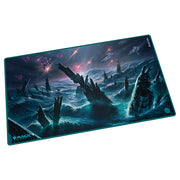 Ultimate Guard Playmat: Magic the Gathering: Edge of Eternities - Watery Grave - Dark fantasy playmat with jagged black spires rising from turbulent blue waters under a stormy purple sky.