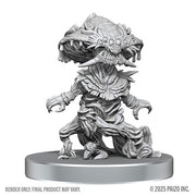 Pathfinder Battles Deep Cuts Miniatures: Fungus Leshy and Seaweed Leshy (PREORDER) - Gray resin miniature of a monstrous fungus creature with a wide, toothy mouth, multiple eyes, vine-like limbs, and an.