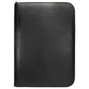 Ultra Pro 4-Pocket Zippered Binder: Vivid - Black (PREORDER) - Black zippered card binder with smooth synthetic cover and rounded corners.