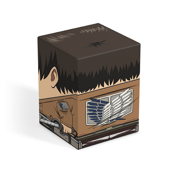Squaroes 100+ Boulder: Attack on Titan - Eren Jäger (PREORDER) - Cube puzzle featuring stylized brown hair, Survey Corps emblem, and tan jacket details from Attack on Titan Eren Jäger.