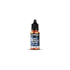 Vallejo True Metallic Metal Airbrush: Ancient Copper (18ml) - Small plastic bottle of Vallejo True Metallic Metal Airbrush paint in Ancient Copper, with black dropper cap and orange.