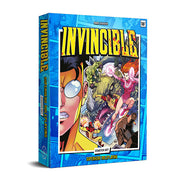 Invincible - Superhero RPG: Starter Set (PREORDER) - Colorful comic book style cover featuring a superhero with glasses and three action-packed characters on a blue background.