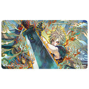 Ultra•PRO Foil Playmat: Final Fantasy - Buster Sword (PREORDER) - Playmat featuring vibrant artwork of a blonde-haired warrior wielding a massive sword surrounded by swirling magical energy.