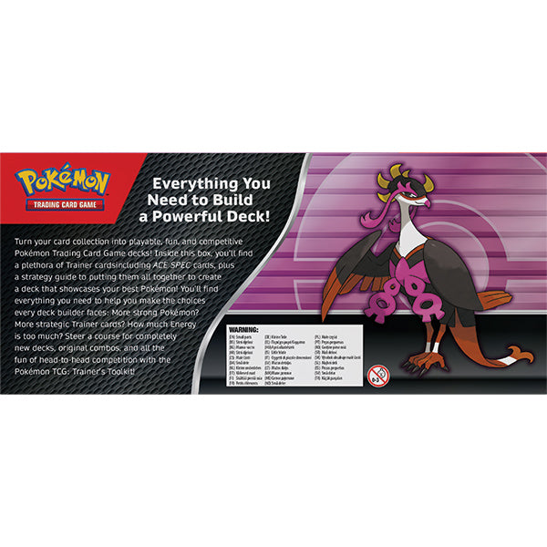 Pokémon TCG: Trainer's Toolkit 2025 - Pokémon TCG Trainer's Toolkit box with purple and black design featuring a stylized Pokémon character and text detailing.