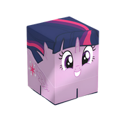Squaroes Boulder 100+: My Little Pony Friendship is Magic: Twilight Sparkle - Cube-shaped deck box with a colorful cartoon face of a purple pony featuring large eyes, a dark blue mane with pink streaks,