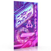 Cypher System: Cash And Chrome - Book cover with neon purple and pink cyberpunk design featuring bold text "Cash and Chrome" and futuristic circuit patterns.