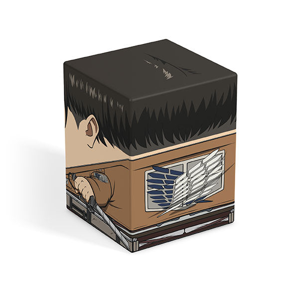 Squaroes 100+ Boulder: Attack on Titan - Levi Ackermann (PREORDER) - Cube puzzle box featuring brown black hair and Survey Corps emblem from Attack on Titan.