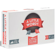 A Little Wordy - White rectangular box for "A Little Wordy" tile game with red and black text and cartoon birds on front.