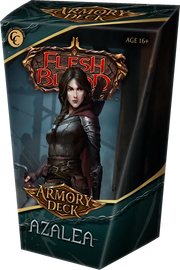 Flesh and Blood: Armory Deck Azalea - Flesh and Blood Armory Deck Azalea box with dark fantasy art of a warrior woman in black armor on front.