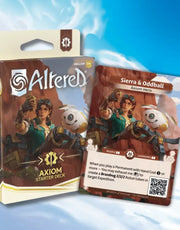 Altered Starter Deck: Axiom - Altered Starter Deck Axiom packaging with fantasy characters and card featuring Sierra & Oddball duo in adventurous artwork.