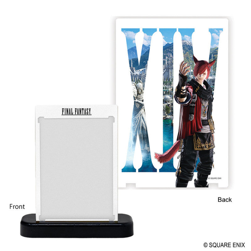 One-Touch Edge Magnetic Card Holder: Final Fantasy - G'raha Tia (PREORDER) - Clear plastic card holder with "FINAL FANTASY" text on top, featuring a colorful G'raha Tia character graphic on the back.