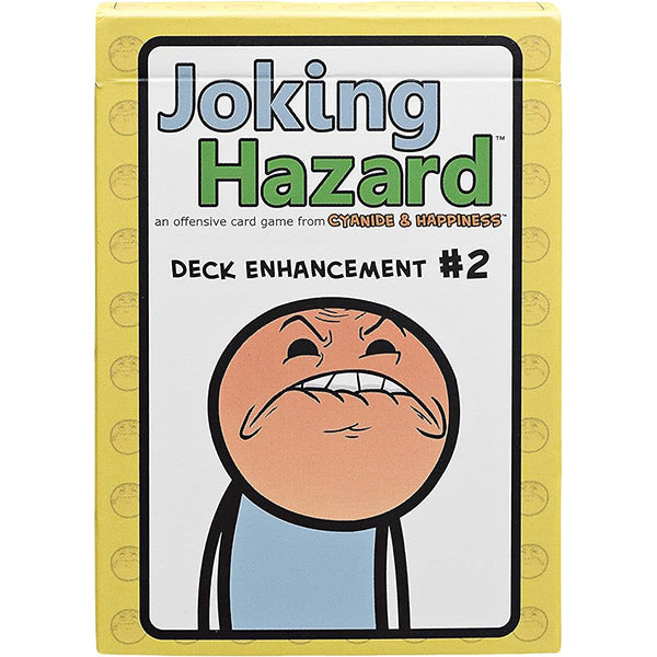 Joking Hazard: Deck Enhancement #2 (PREORDER) - Joking Hazard Deck Enhancement #2 box with yellow border and cartoon face grimacing on white background.