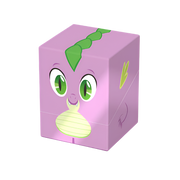 Squaroes Boulder 100+: My Little Pony Friendship is Magic: Spike - Purple rectangular deck box featuring a cartoon dragon face with green eyes and scales, light yellow belly, and wing detail.