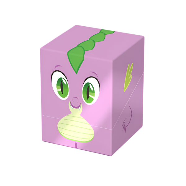 Squaroes Boulder 100+: My Little Pony Friendship is Magic: Spike - Purple rectangular deck box featuring a cartoon dragon face with green eyes and scales, light yellow belly, and wing detail.