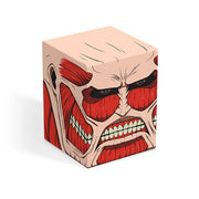 Squaroes 100+ Boulder: Attack on Titan - Colossal Titan (PREORDER) - Rectangular block figure featuring a detailed, stylized face of the Colossal Titan with exposed muscles and teeth in red and