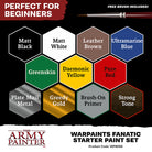 Warpaint: Fanatic Starter Paint Set - Set of 10 hexagonal paint pots in colors including matt black, white, leather brown, ultramarine blue, greenskin, daemonic.