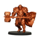 Vallejo True Metallic Metal Airbrush: Ancient Copper (18ml) - Metallic copper-painted miniature knight holding a large hammer and shield on a round base.
