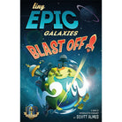 Tiny Epic Galaxies: BLAST OFF (PREORDER) - Colorful board game box featuring a small planet with spaceships, robots, and a rocket against a starry galaxy background.