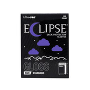 Ultra Pro Eclipse Gloss Deck Protectors: Royal Purple - Black box with purple clouds and crescent moon design, labeled Ultra Pro Eclipse Gloss card sleeves, 105 count.