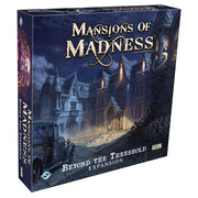 Mansions of Madness 2nd Edition: Beyond the Threshold - Dark blue board game box with gothic mansion illustration and gold lettering for Mansions of Madness 2nd Edition Beyond the.
