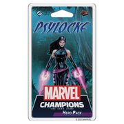 Marvel Champions: The Card Game - Psylocke Hero Pack - Marvel Champions Psylocke Hero Pack card game expansion featuring purple energy effects and dark costume artwork.