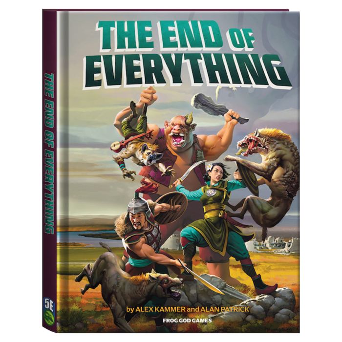 D&D 5E: The End of Everything - Hardcover fantasy roleplaying book titled The End of Everything with illustrated heroic characters battling beasts on the.